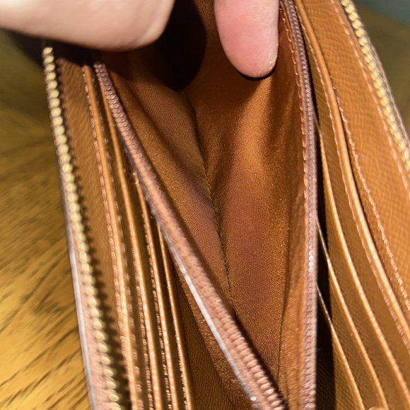 COACH Double Zip Accordion Pebble Leather Wallet - Picture 12 of 16